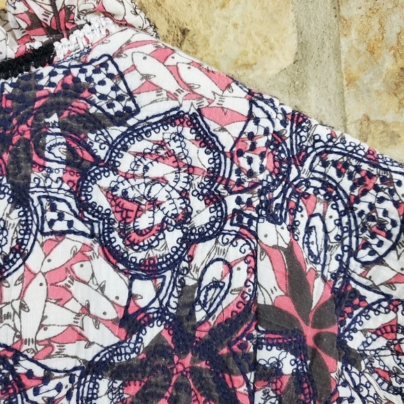 Sea 12 Kaleidescape Printed Quilted Embroidered Fish Dress - Picture 7 of 10